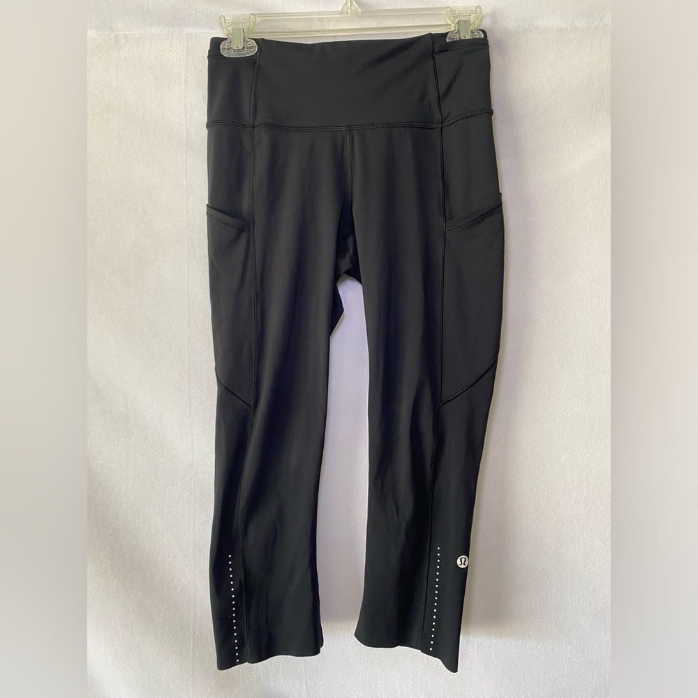 Lululemon Fast & Free Crop II *Nulux 19" BLACK Size 6 - Picture 4 of 14